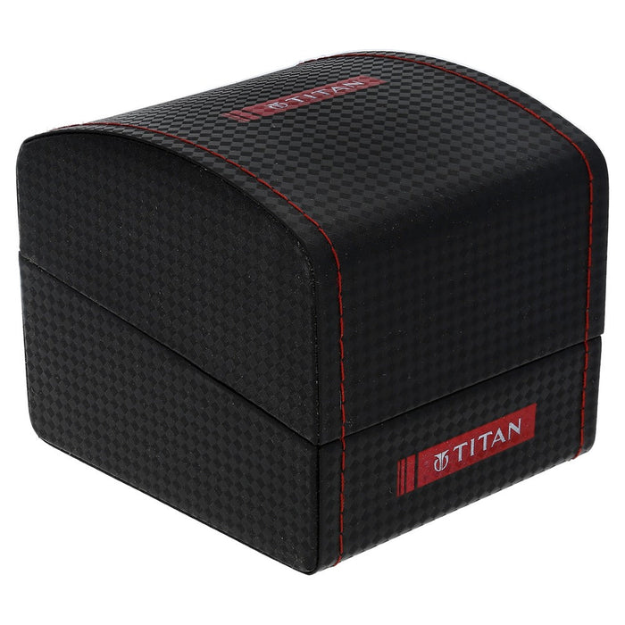 Titan Quartz Analog Black Dial Stainless Steel Strap Watch for Women