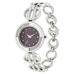 Titan Quartz Analog Purple Dial Stainless Steel Strap Watch for Women