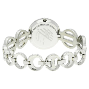 Titan Quartz Analog Purple Dial Stainless Steel Strap Watch for Women