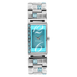 Titan Purple Blue Dial Analog Metal Strap Watch for Women