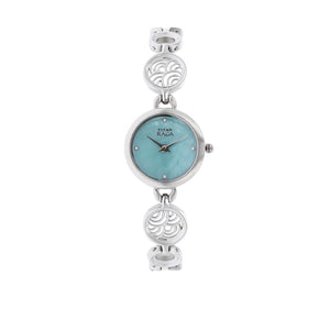 Titan Quartz Analog Blue Dial Metal Strap Watch for Women