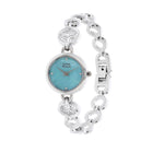 Titan Quartz Analog Blue Dial Metal Strap Watch for Women