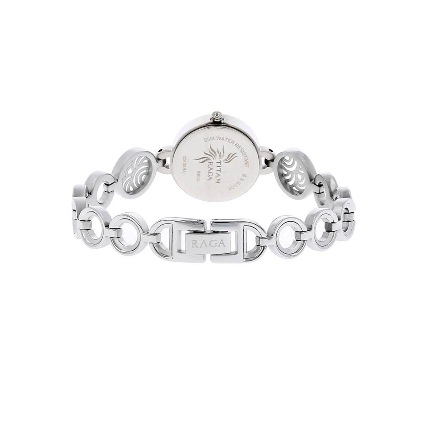 Titan Quartz Analog Blue Dial Metal Strap Watch for Women