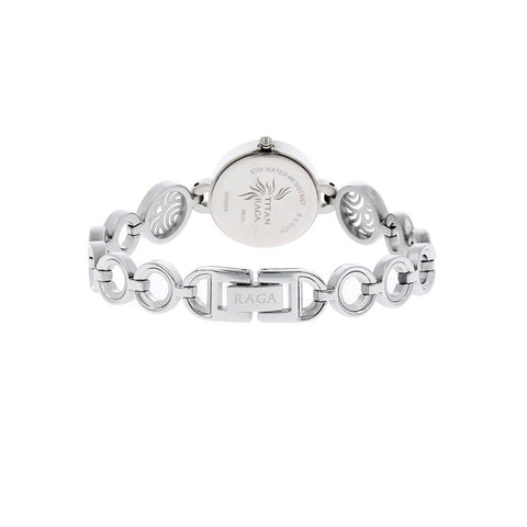 Titan Quartz Analog Blue Dial Metal Strap Watch for Women