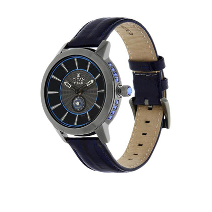 Titan Quartz Analog Solar Black Dial Leather Strap Watch for Women