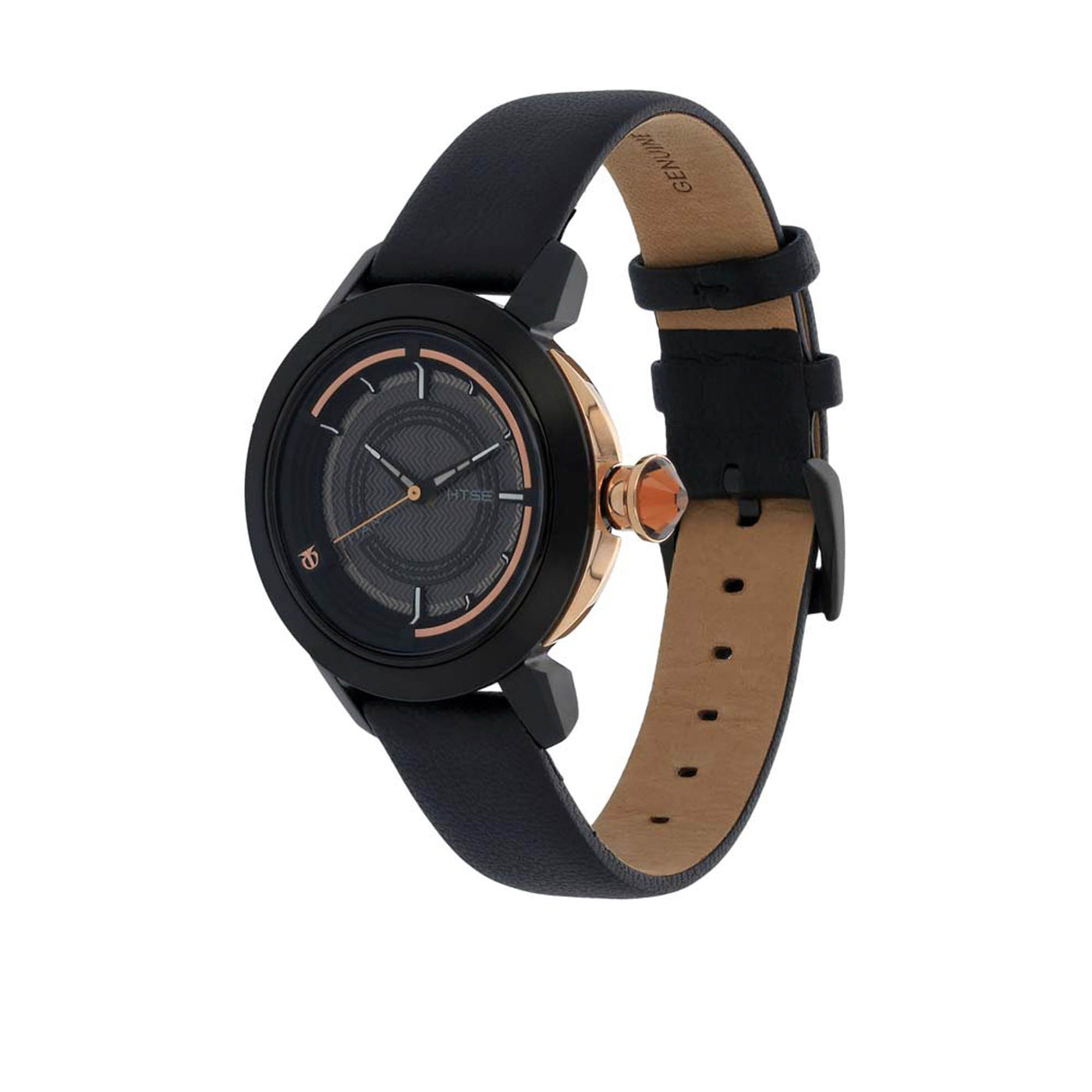 Titan Quartz Analog Solar Black Dial Leather Strap Watch for Women