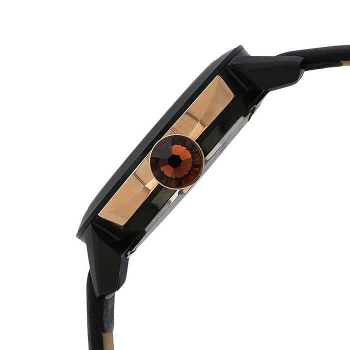 Titan Quartz Analog Solar Black Dial Leather Strap Watch for Women