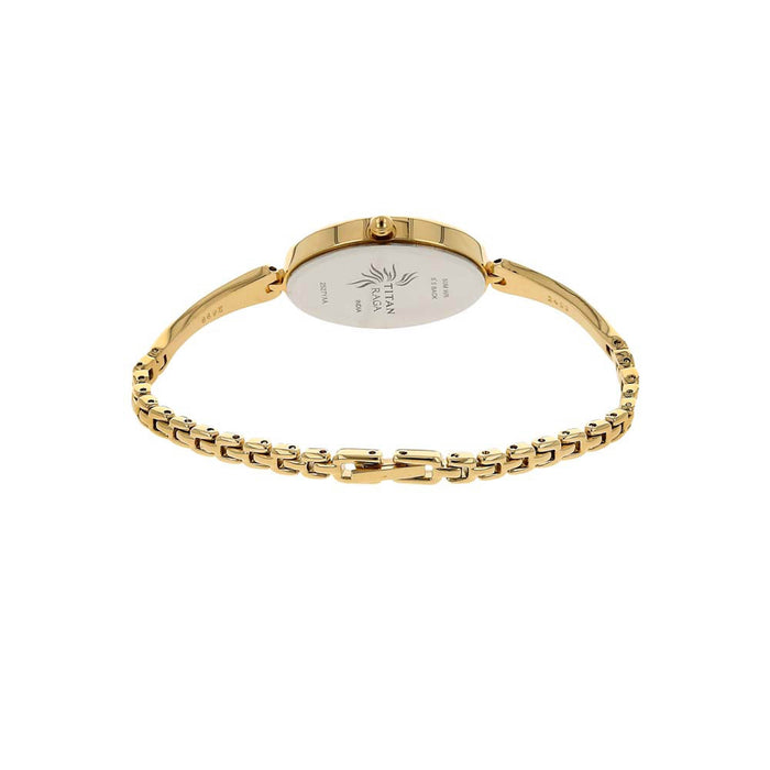 Titan Quartz Analog Brown Dial Metal Strap Watch for Women