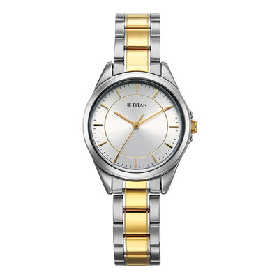 Titan IBD -COUPLE Brass Silver and Golden Round Shape Watch for Women