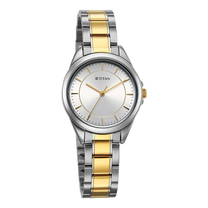 Titan IBD -COUPLE Brass Silver and Golden Round Shape Watch for Women