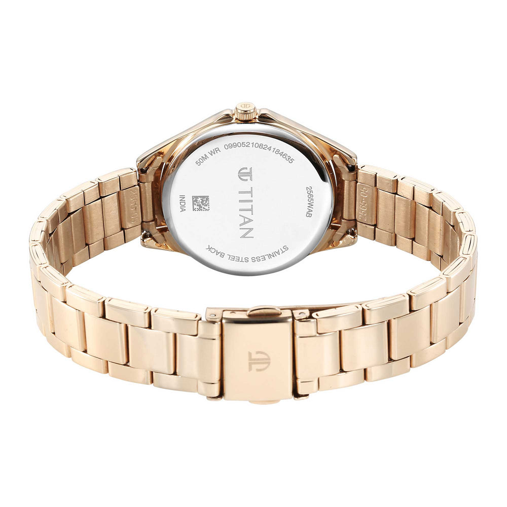 Titan Women Brass Round Shape Watches(2565WM06)
