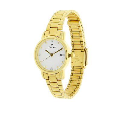 Titan Karishma White Dial Women Watch With Stainless Steel Strap