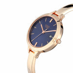Titan Quartz Analog with Date Blue Dial Metal Strap Watch for Women