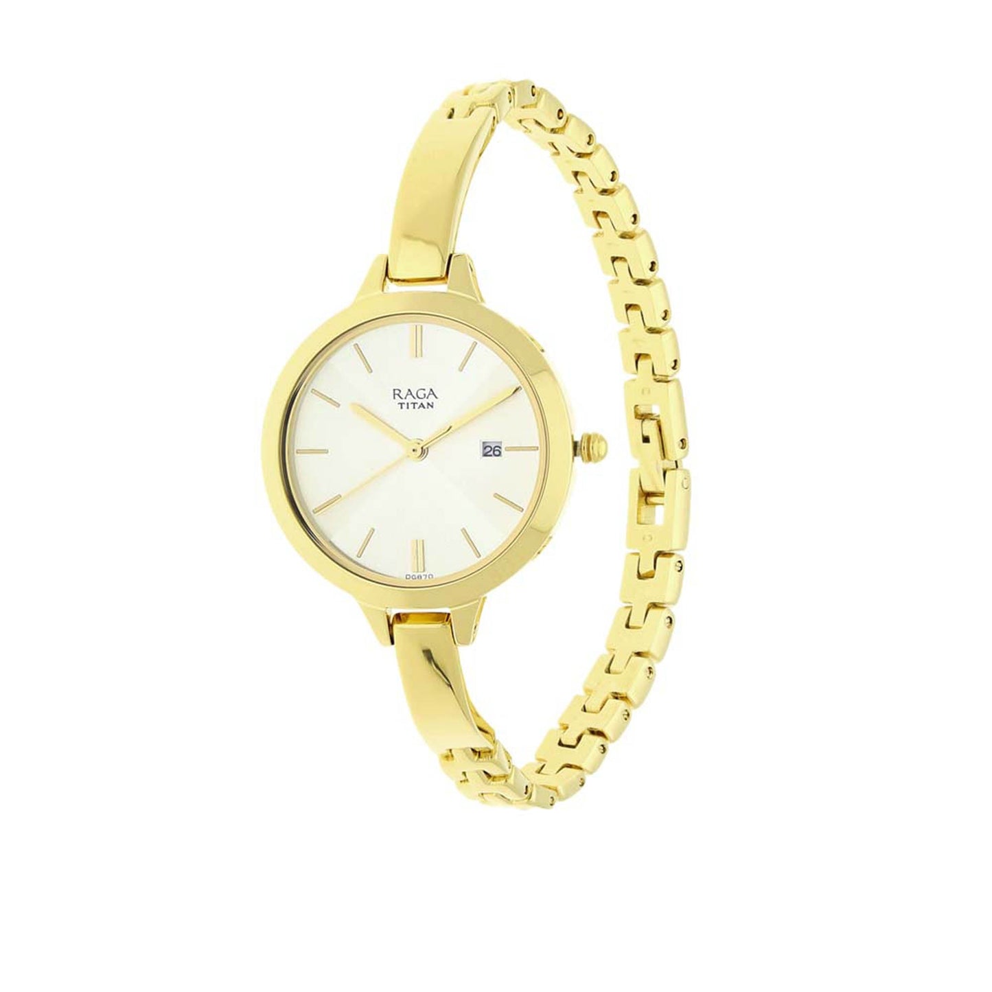 Titan Raga Viva Champagne Dial Analog Strap watch for Women
