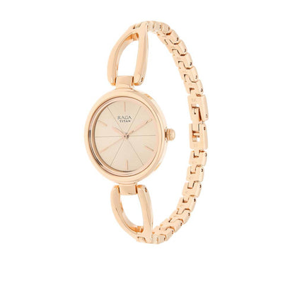 Titan Raga Viva Rose Gold Dial Women Watch With Metal Strap