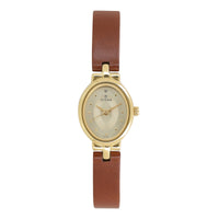 Titan Quartz Analog Champagne Dial Leather Strap Watch for Women