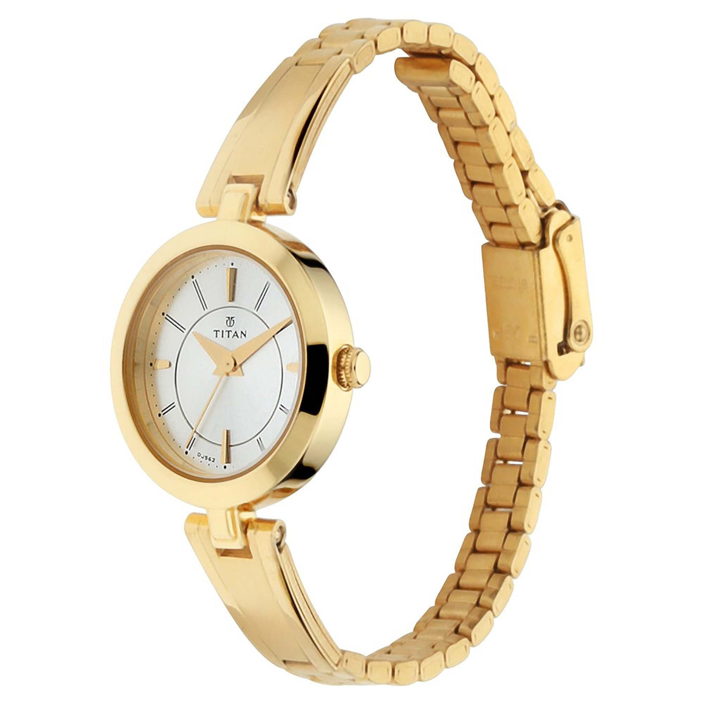 Titan Quartz Analog Silver Dial Metal Strap Watch for Women