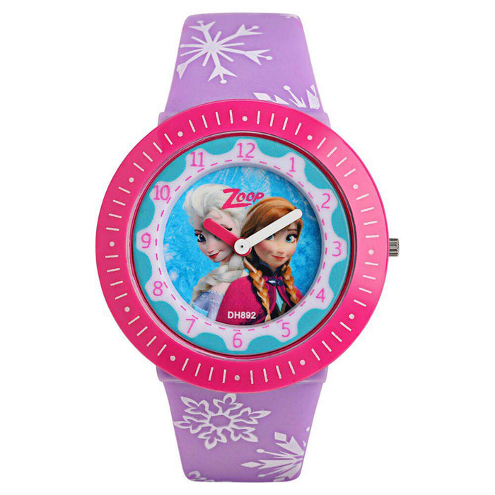 Zoop Disney Frozen Analog Watch with Blue Dial & Multicoloured Strap for Girls Kids, from House of Titan