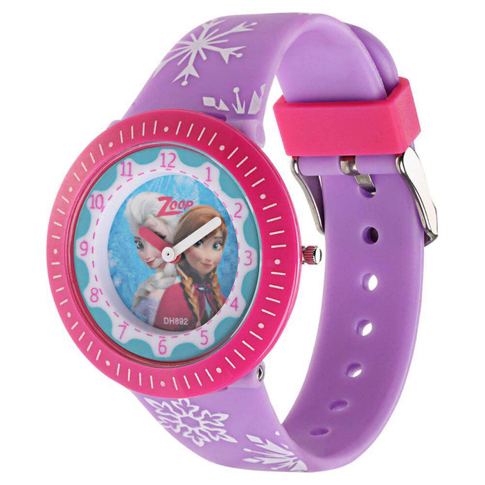 Zoop Disney Frozen Analog Watch with Blue Dial & Multicoloured Strap for Girls Kids, from House of Titan