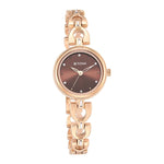Titan Lagan Brown Dial Analog Metal Strap Watch for Women