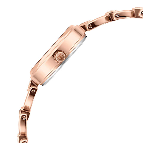 Titan Lagan Brown Dial Analog Metal Strap Watch for Women