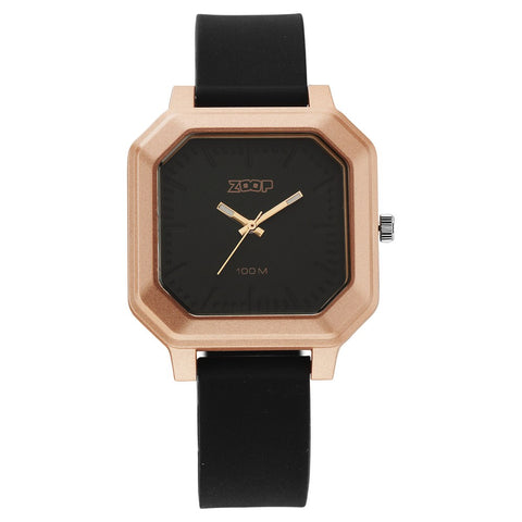 Zoop Fashion Quartz Analog Black Dial Silicone Strap Watch for Unisex