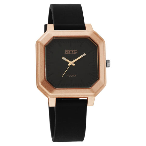 Zoop Fashion Quartz Analog Black Dial Silicone Strap Watch for Unisex