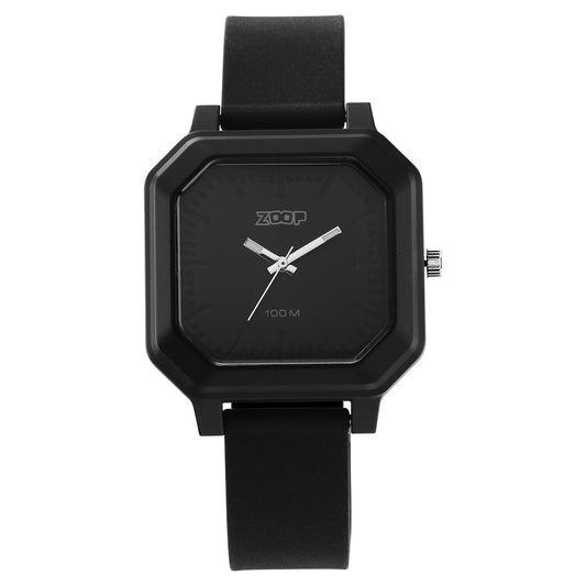 Zoop Fashion Quartz Analog Black Dial Silicone Strap Watch for Unisex