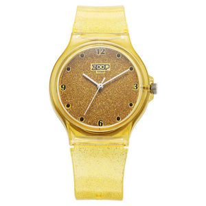 Zoop by Titan Glitter Quartz Alog Yellow Dial Polyurethane Strap Watch for Kids