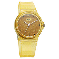 Zoop by Titan Glitter Quartz Alog Yellow Dial Polyurethane Strap Watch for Kids