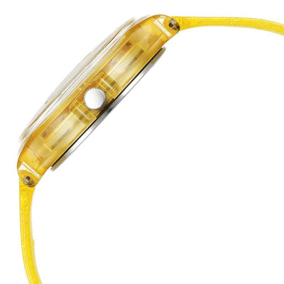 Zoop by Titan Glitter Quartz Alog Yellow Dial Polyurethane Strap Watch for Kids