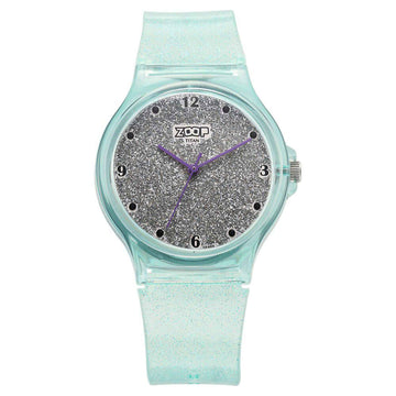 Zoop by Titan Glitter Quartz Alog Grey Dial Polyurethane Strap Watch for Kids