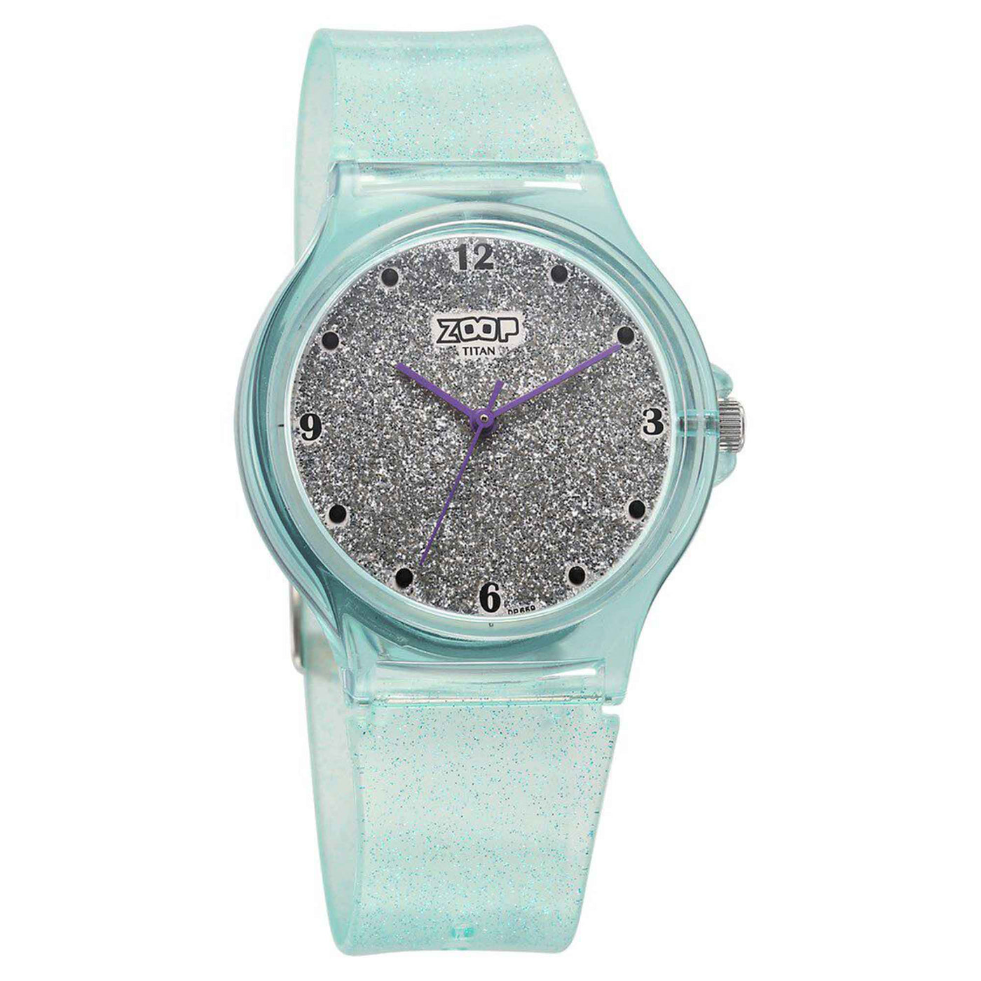 Zoop by Titan Glitter Quartz Alog Grey Dial Polyurethane Strap Watch for Kids