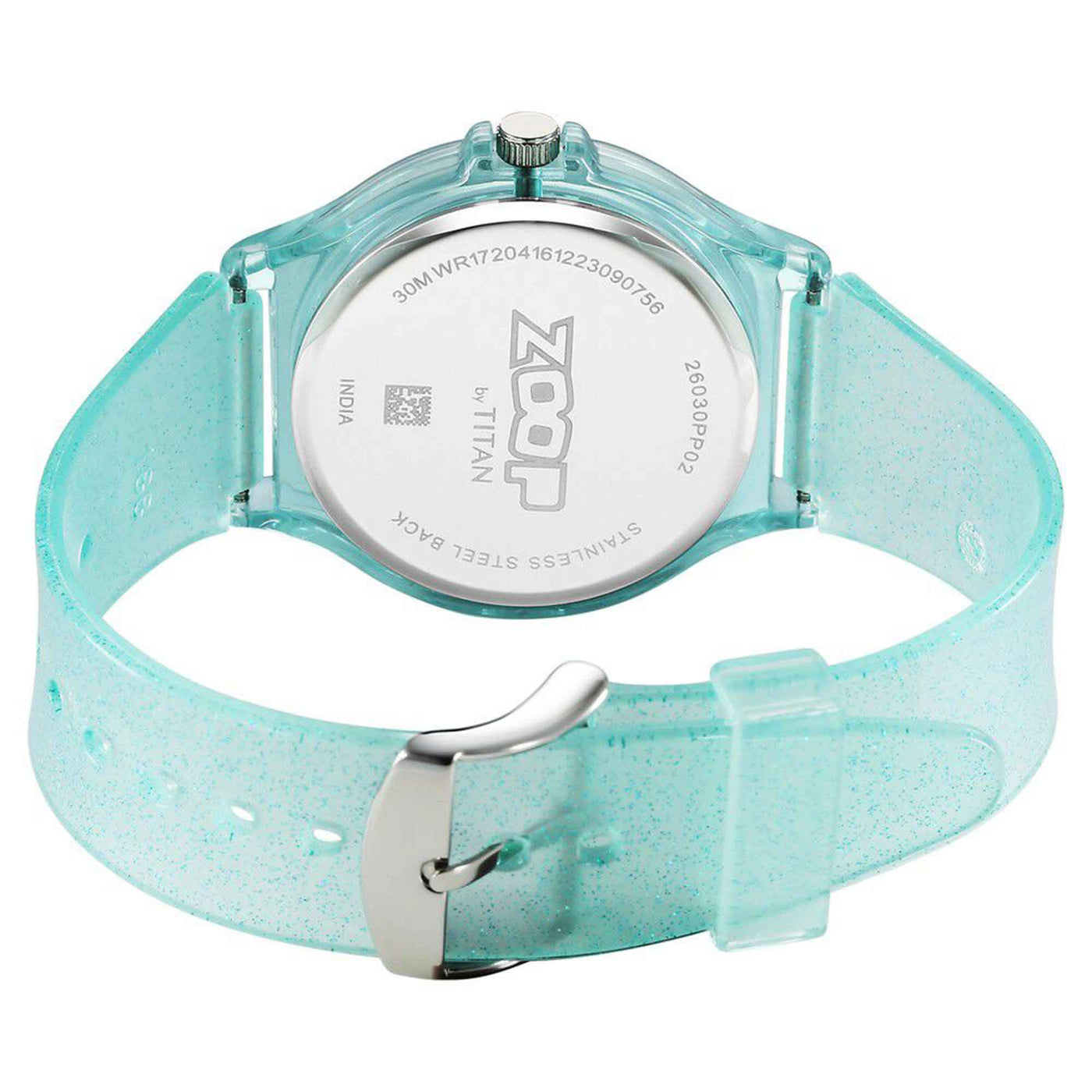 Zoop by Titan Glitter Quartz Alog Grey Dial Polyurethane Strap Watch for Kids