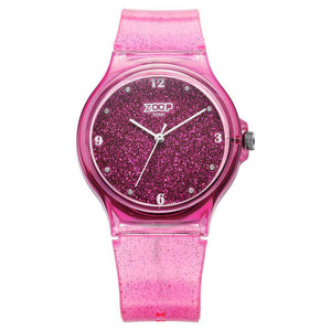 Zoop by Titan Glitter Quartz Alog Pink Dial Polyurethane Strap Watch for Kids