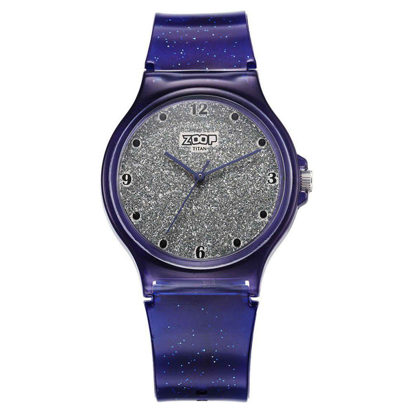Zoop by Titan Glitter Quartz Analog Grey Dial Polyurethane Strap Watch for Kids 26030PP04