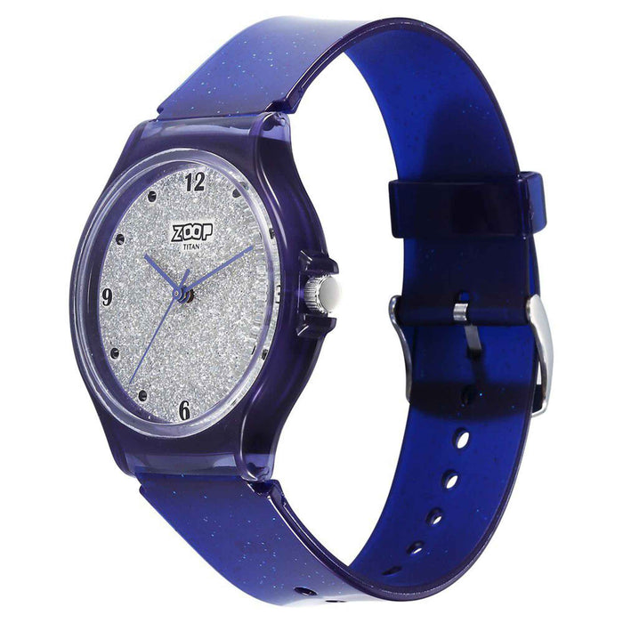 Zoop by Titan Glitter Quartz Analog Grey Dial Polyurethane Strap Watch for Kids 26030PP04