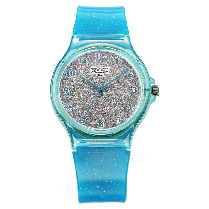Zoop by Titan Glitter Quartz Analog Grey Dial Polyurethane Strap Watch for Kids 26030PP05