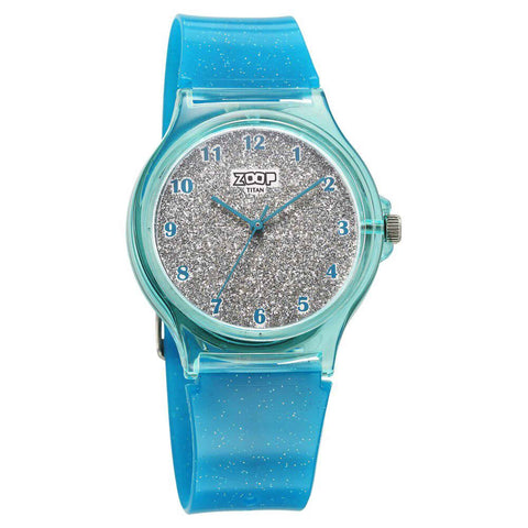 Zoop by Titan Glitter Quartz Analog Grey Dial Polyurethane Strap Watch for Kids 26030PP05
