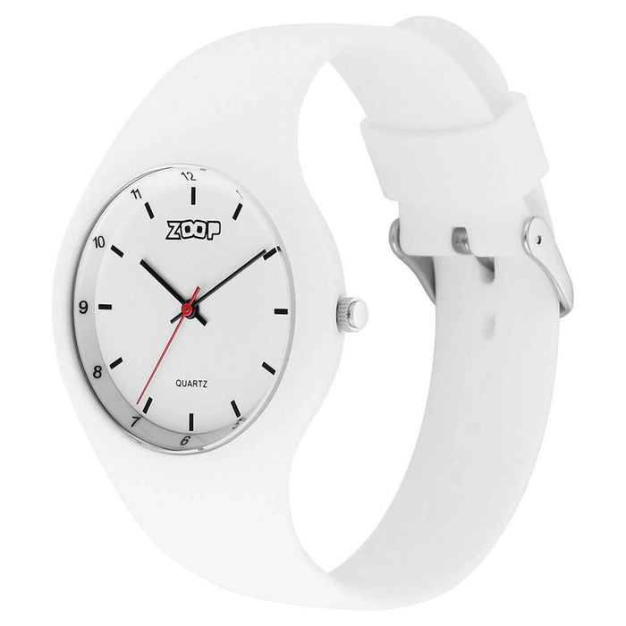 Zoop By Titan Pop Integrated Quartz Analog White Dial Silicone Strap Watch for Kids 26031PP02