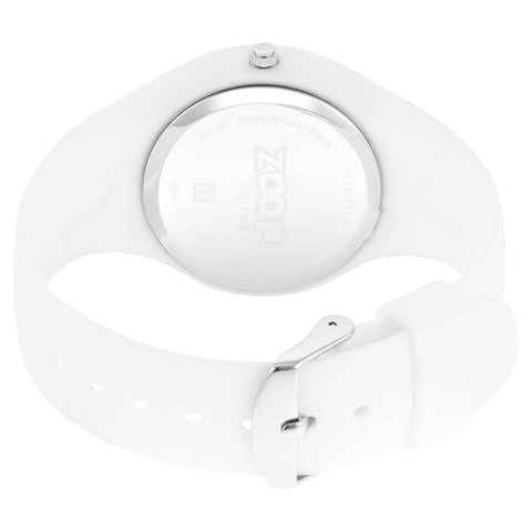 Zoop By Titan Pop Integrated Quartz Analog White Dial Silicone Strap Watch for Kids 26031PP02