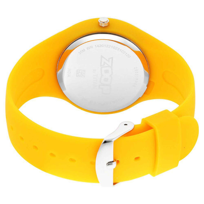 Zoop By Titan Pop Integrated Quartz Analog Yellow Dial Silicone Strap Watch for Kids 26031PP05