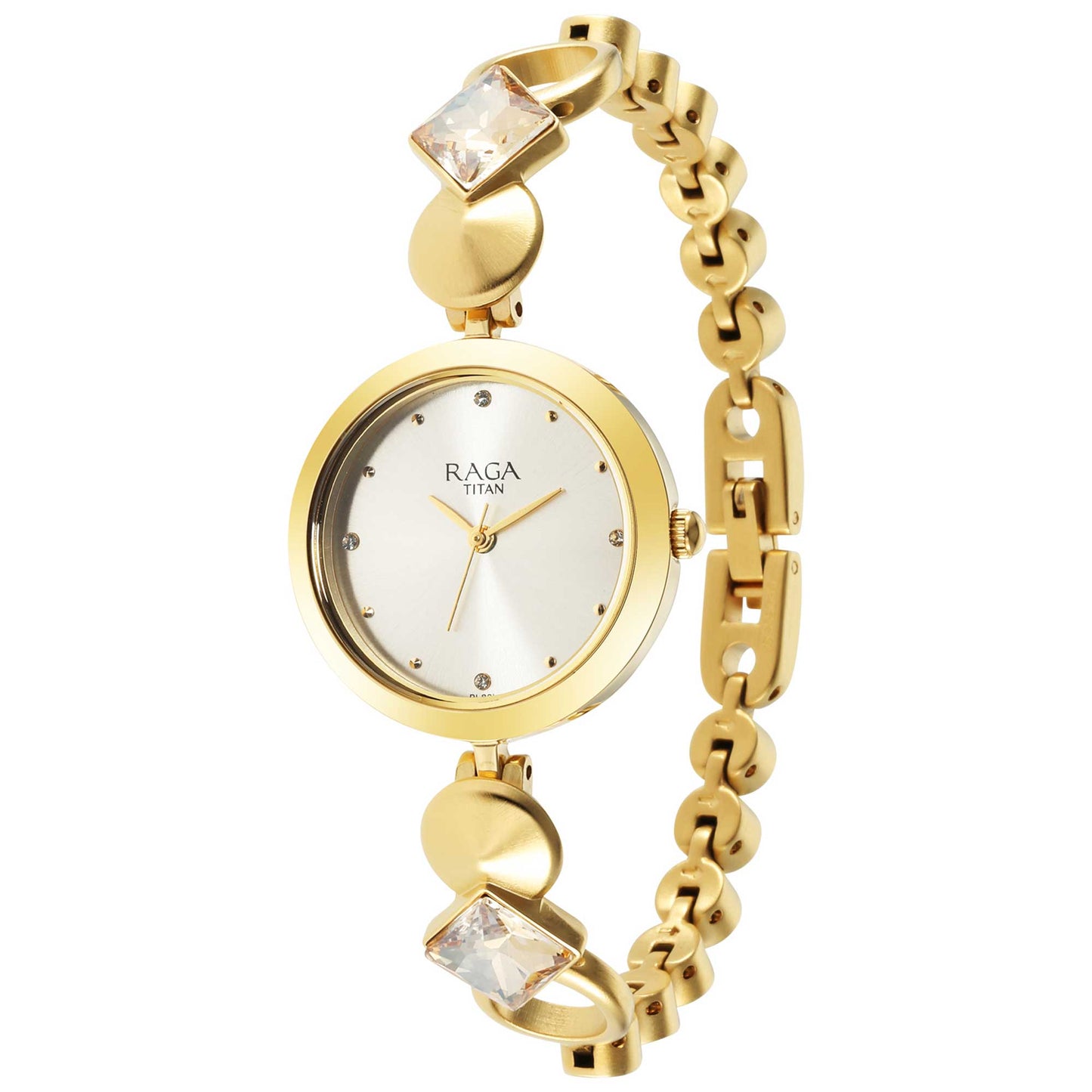 Titan Raga Love All Champagne Dial Analog Metal Strap Watch for Women