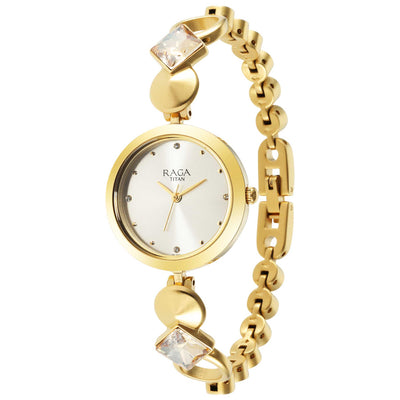 Titan Raga Love All Champagne Dial Analog Metal Strap Watch for Women
