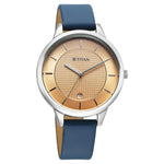 Titan Neo Workwear Quartz Analog Peach Dial Leather Strap Watch For Women