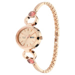 Titan Raga Viva Rose Gold Dial Analog Day and Date Metal Strap Watch for Women