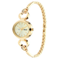 Titan Raga Viva Champagne Dial Analog with Day and Date Metal Strap watch for Women