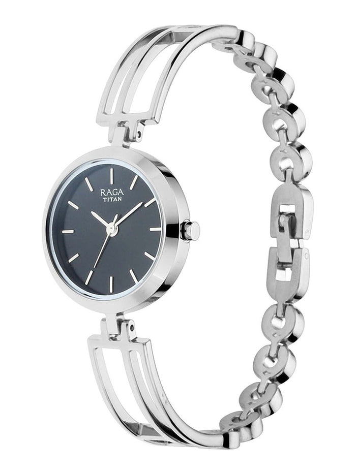 Titan Raga Viva Black Dial Analog Metal Strap Watch for Women