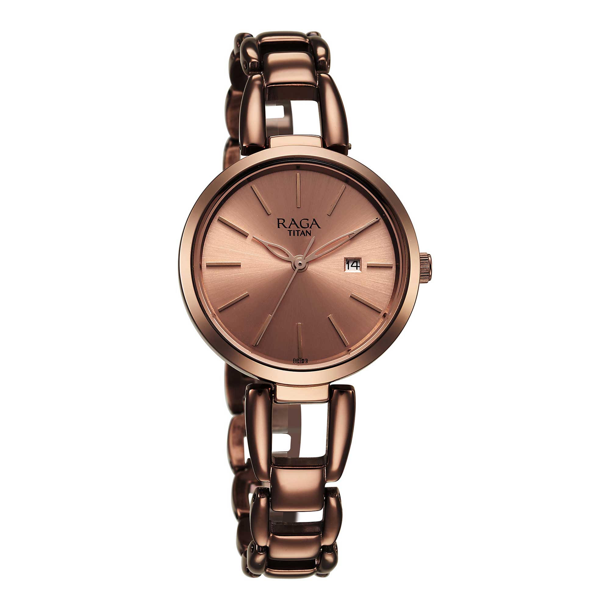 Buy Titan Raga Viva Quartz Analog with Date Rose Gold Dial Brown