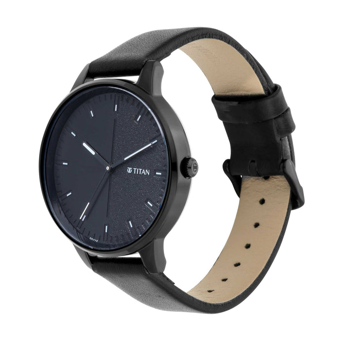 Titan Workwear Black Dial Women Watch With Leather Strap